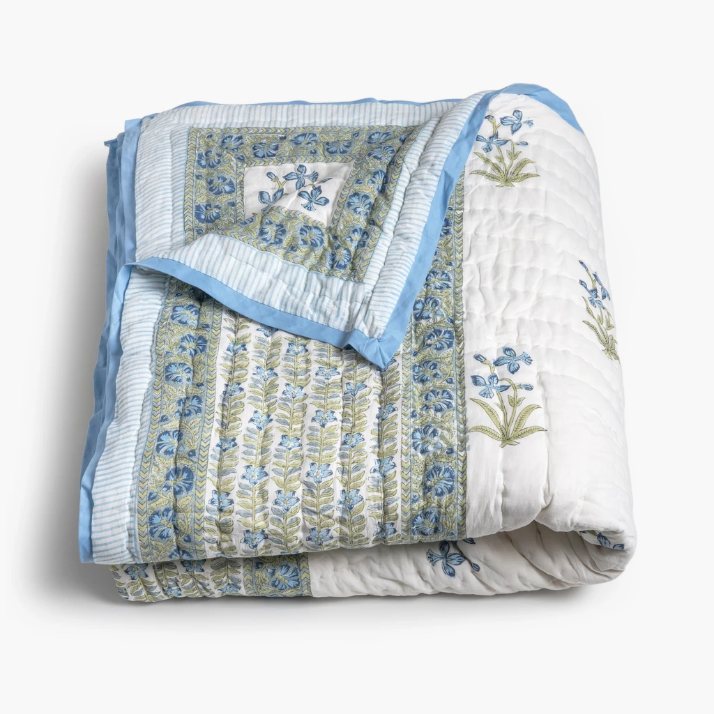 Bettüberwurf Blockprint Quilt