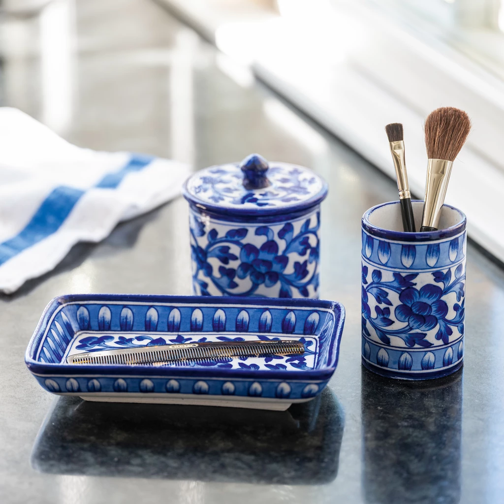 Utensilienbehälter Blue Pottery