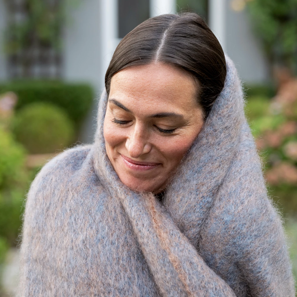 Cushendale: Mohair-Plaid aus Irland Cocoa