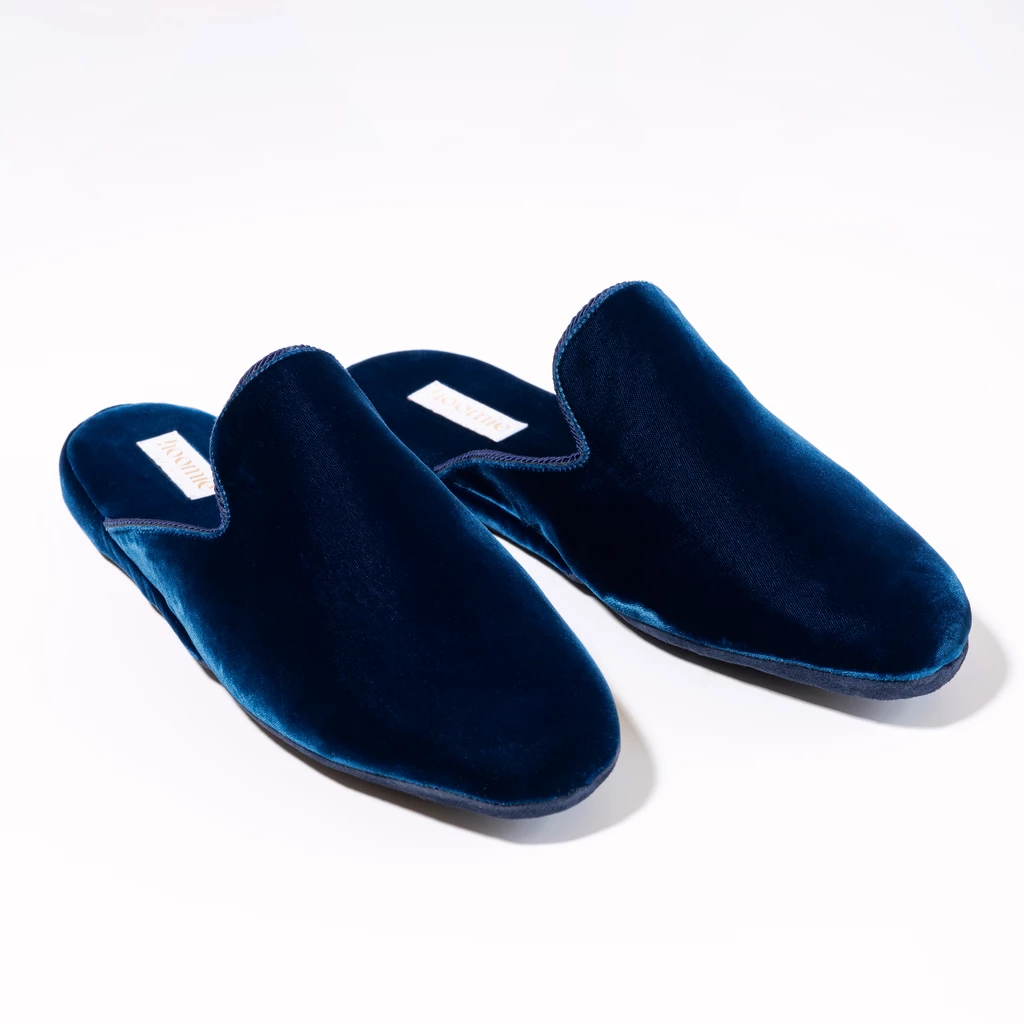 Hoomie Samtslipper Château Damen Blue Gr. 41