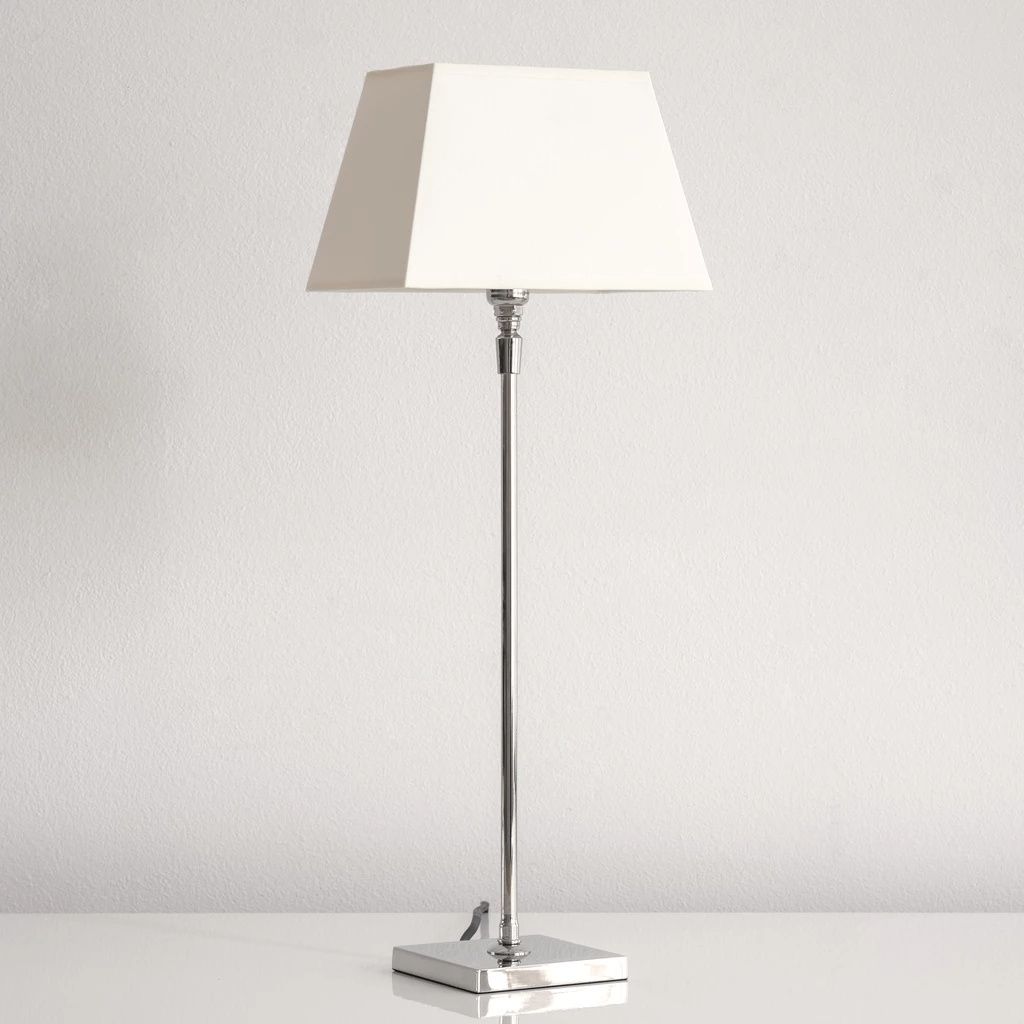 Casadisagne Tischlampe Nickel Cavaillon Weiß