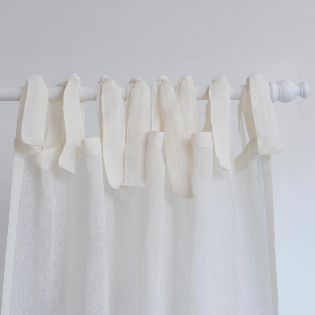 Leinenvorhang, Transparent, Offwhite 140 x 240 cm