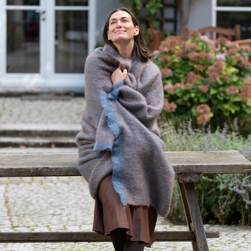Cushendale: Mohair-Plaid aus Irland Cocoa