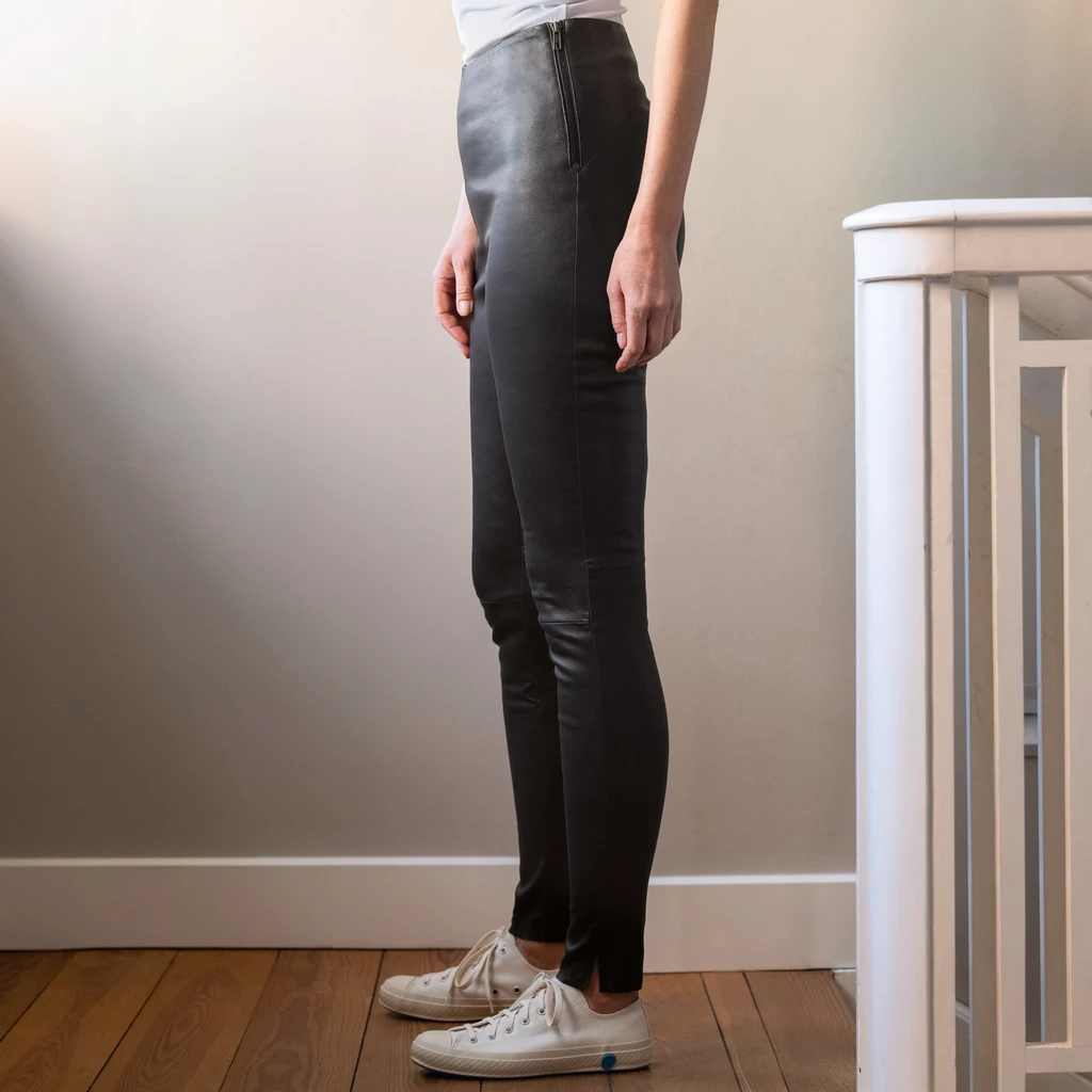 Depeche Lederhose Stretchleder Schwarz Gr. 38