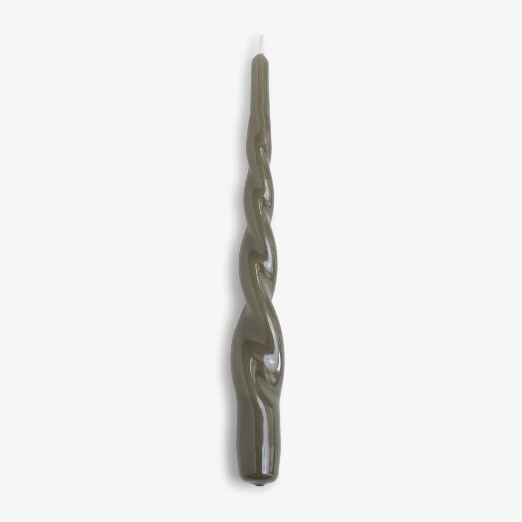 Lackkerzen Twist 24 cm Ø 2,2 cm Hellgrün 4er-Set