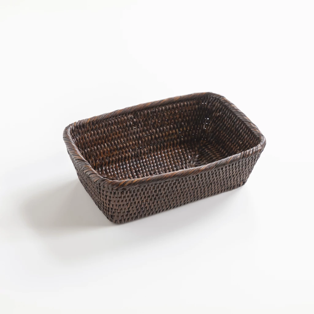 Kleiner Brotkorb Rattan Dunkel