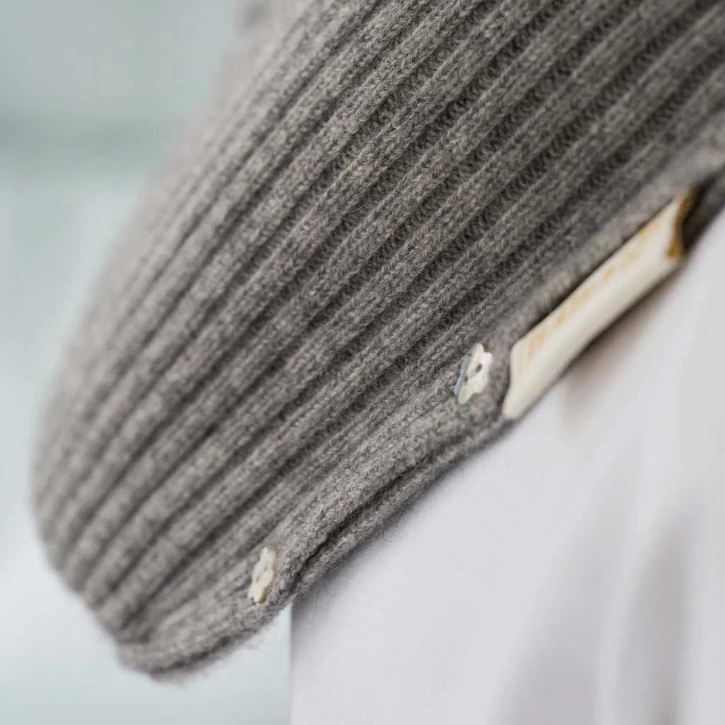 YUYU Wärmflasche Rib Knit Grau