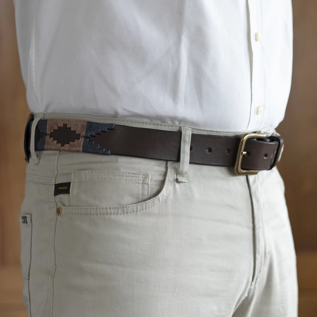 Polo-Gürtel 90 cm Braun/Navy