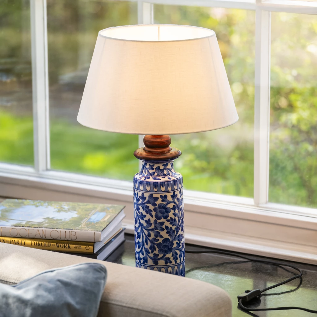 Tischlampe Blue Pottery