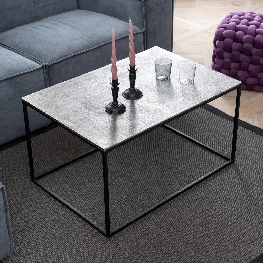 Couchtisch Madras 86 x 58 cm Zinngrau