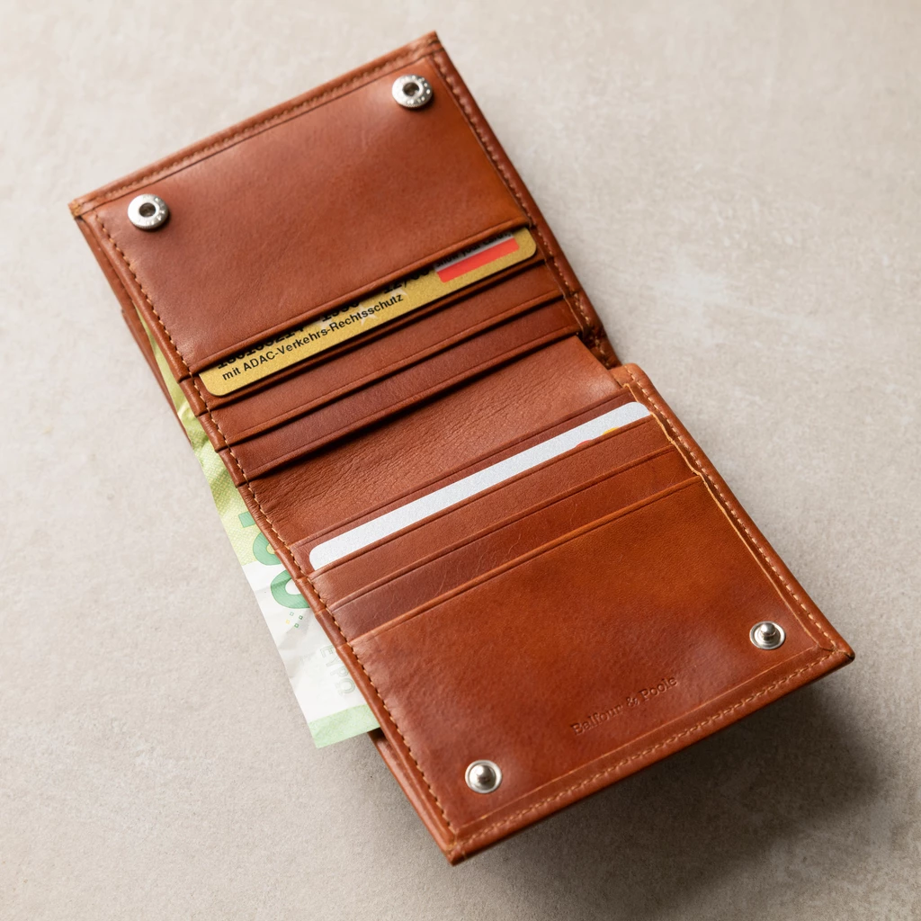 Balfour & Poole Portmonnaie Wiener Schachtel Sattelbraun