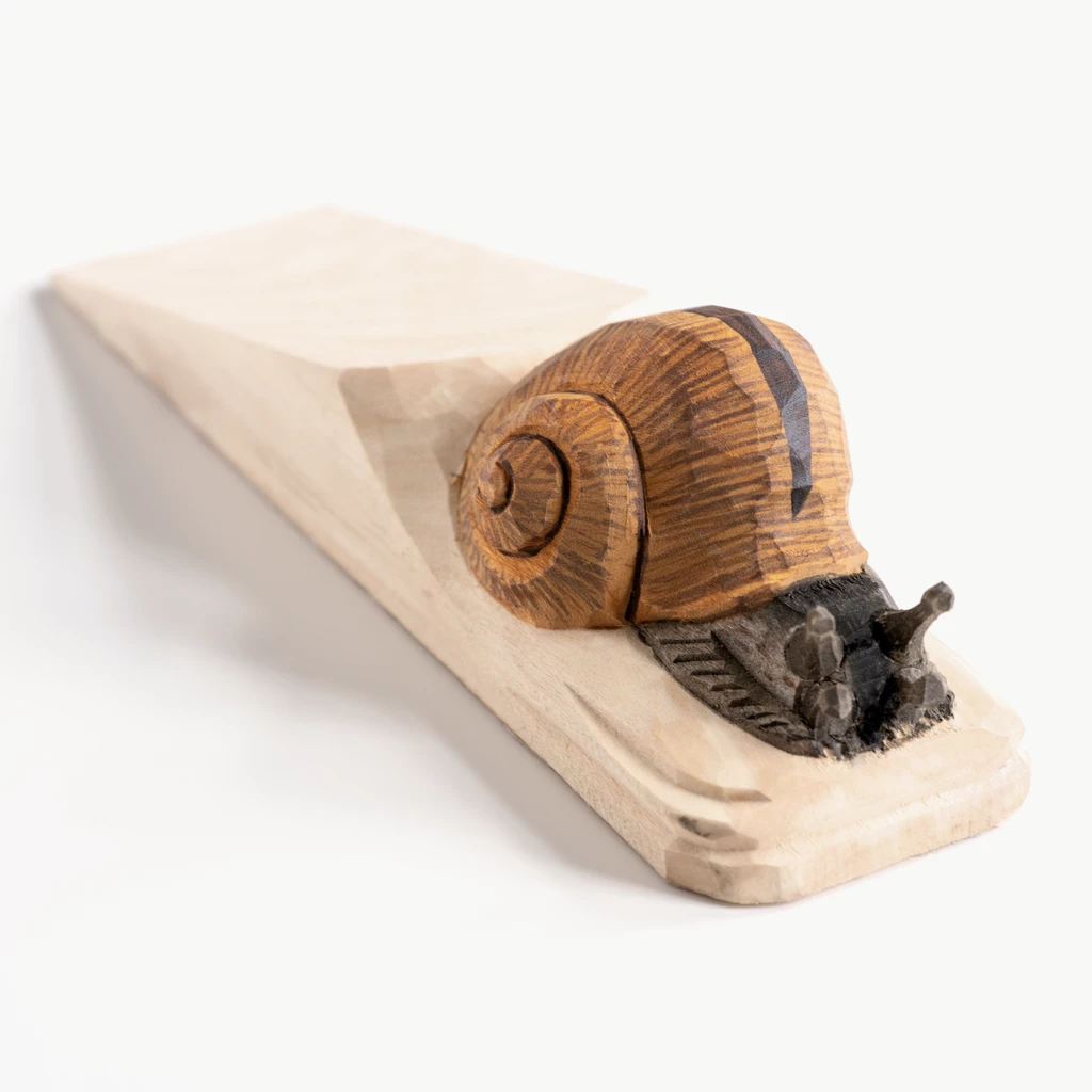 Handgeschnitzter Türstopper Schnecke