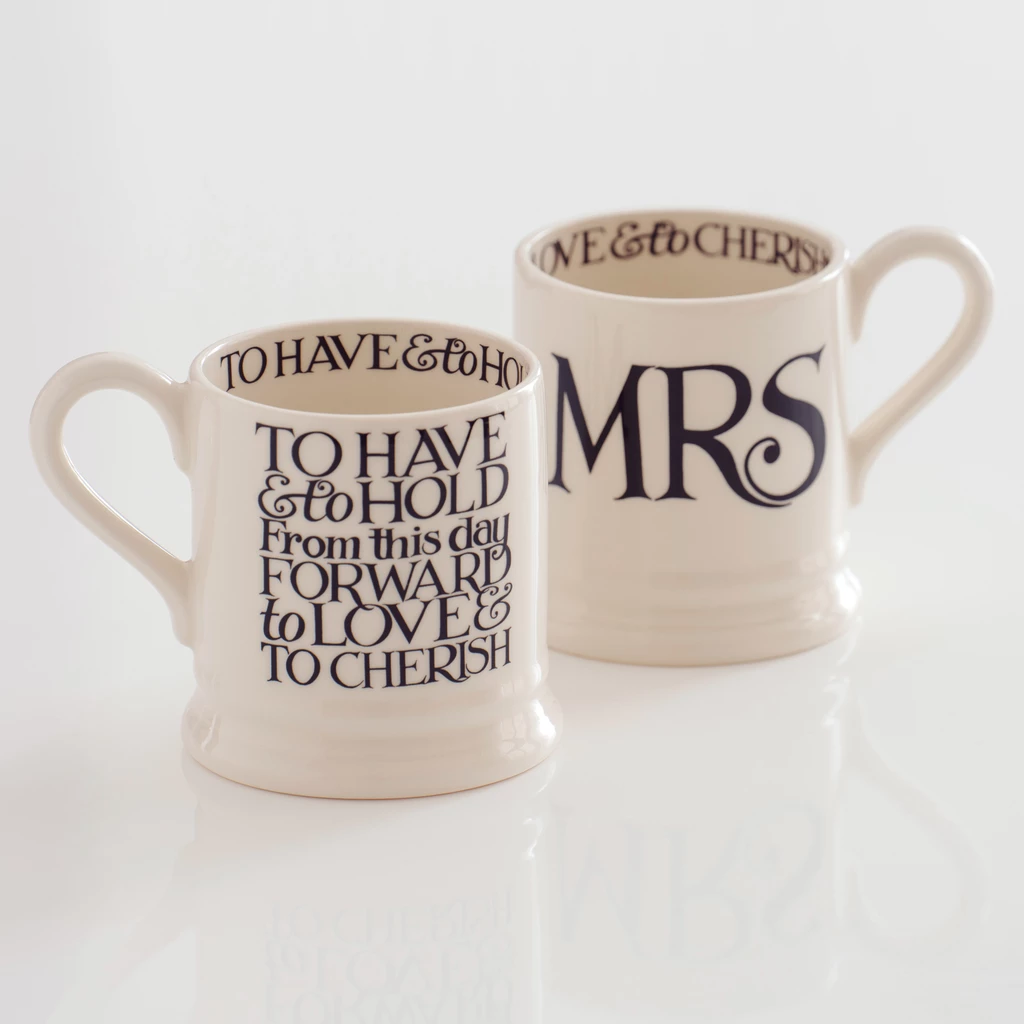 Emma Bridgewater Mugs Mrs & Mrs 2er-Set