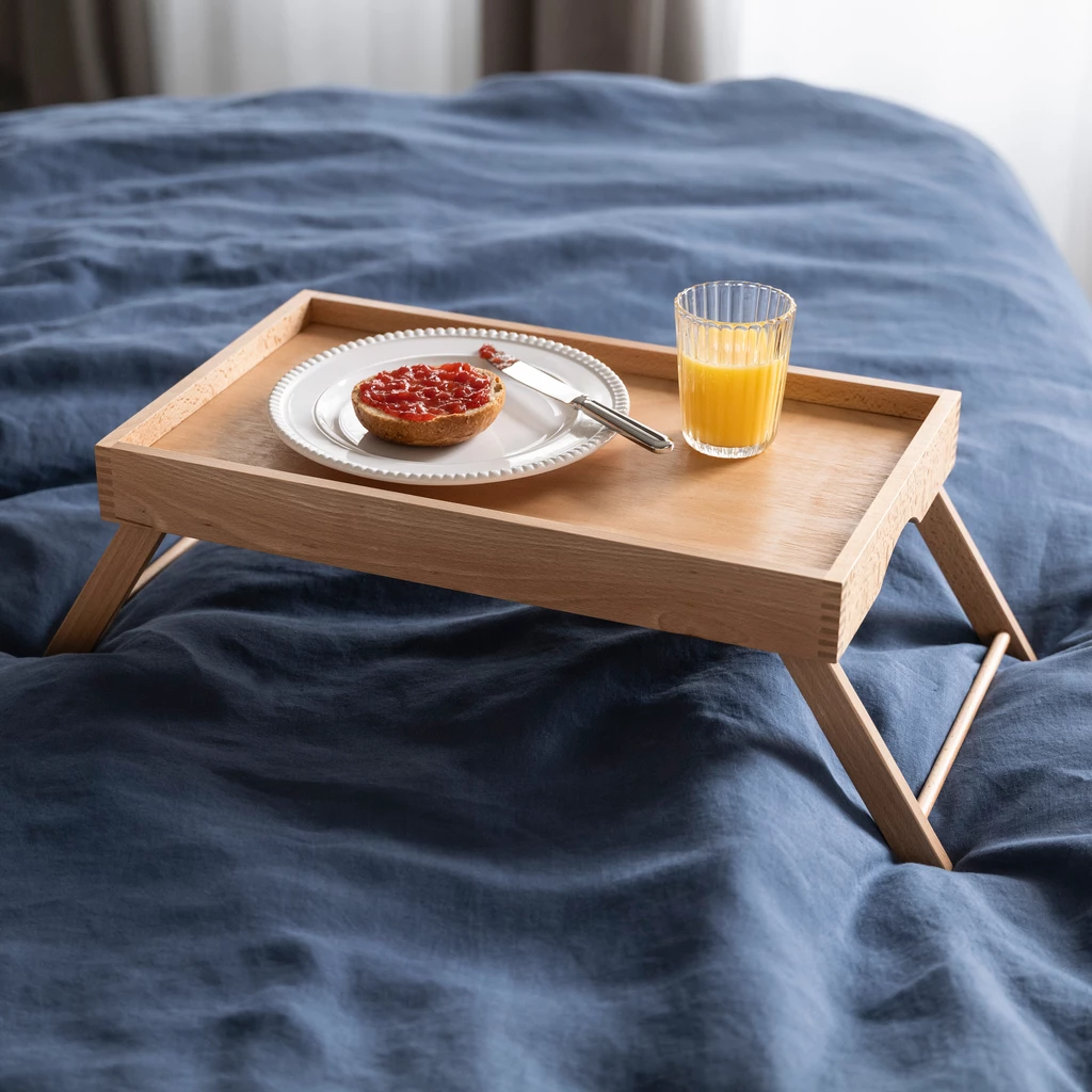 Betttablett Buche Klarlack