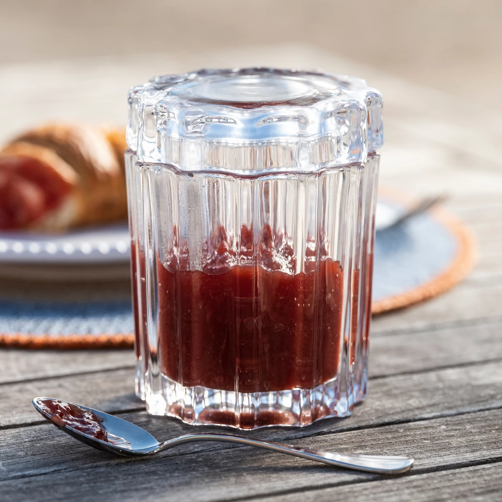 Glasbehälter mit Deckel Cannelé