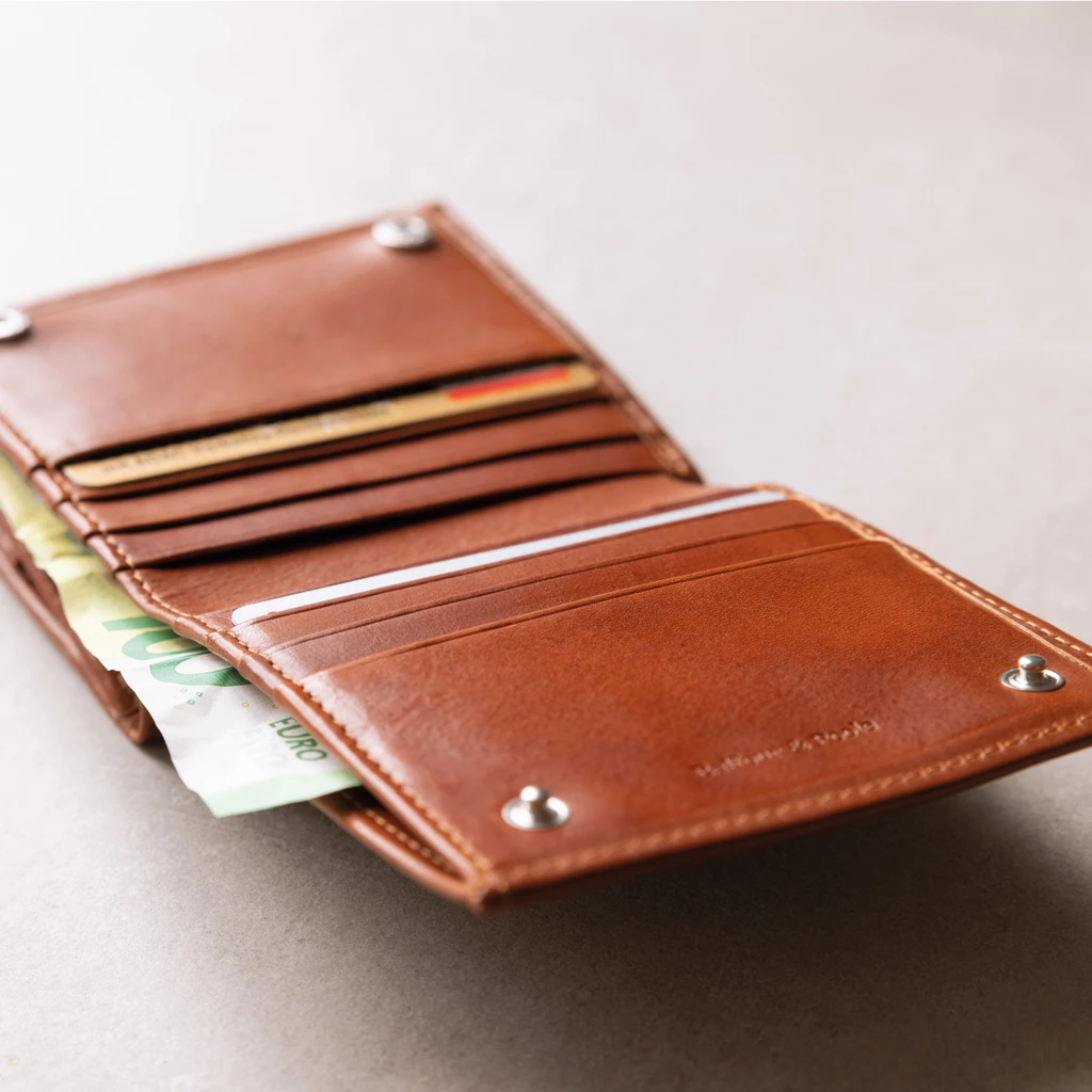 Balfour & Poole Portmonnaie Wiener Schachtel Sattelbraun