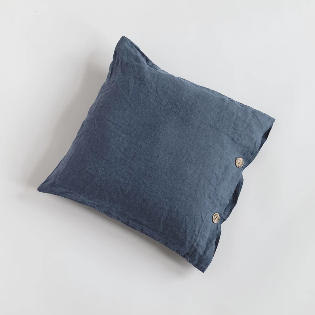 Leinenbettwäsche Stonewashed Louredo Blau 40 x 40 cm