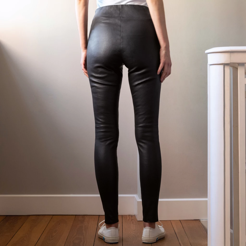 Depeche Lederhose Stretchleder Schwarz Gr. 38