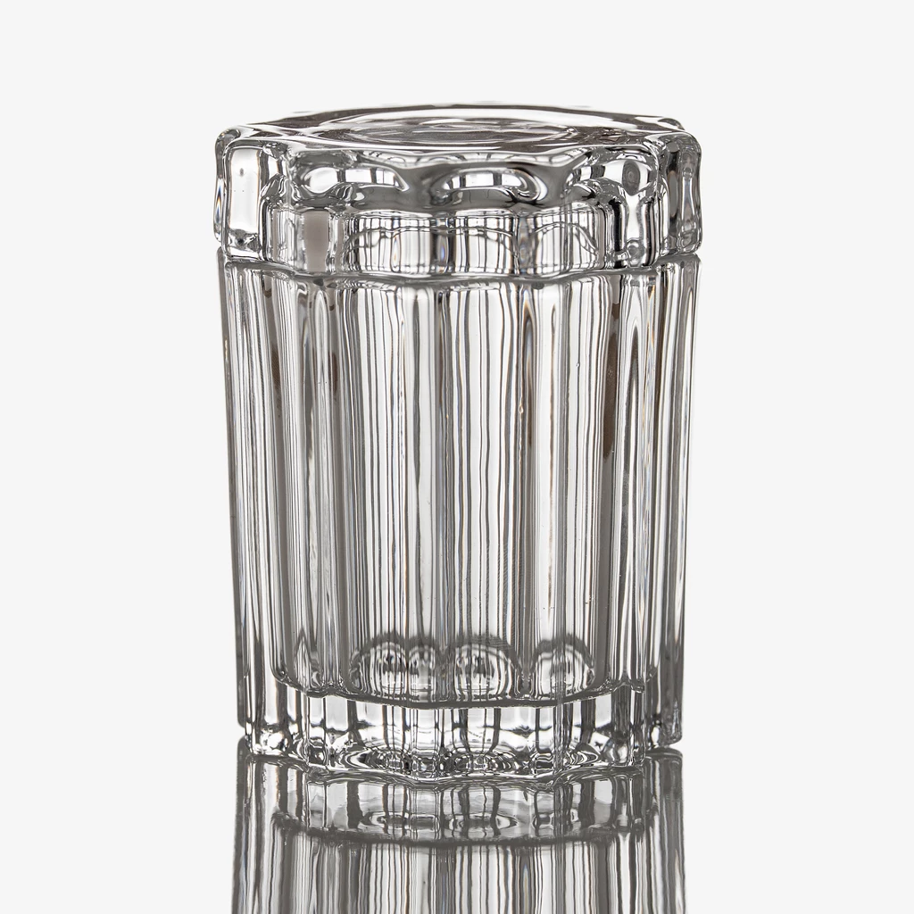 Glasbehälter mit Deckel Cannelé
