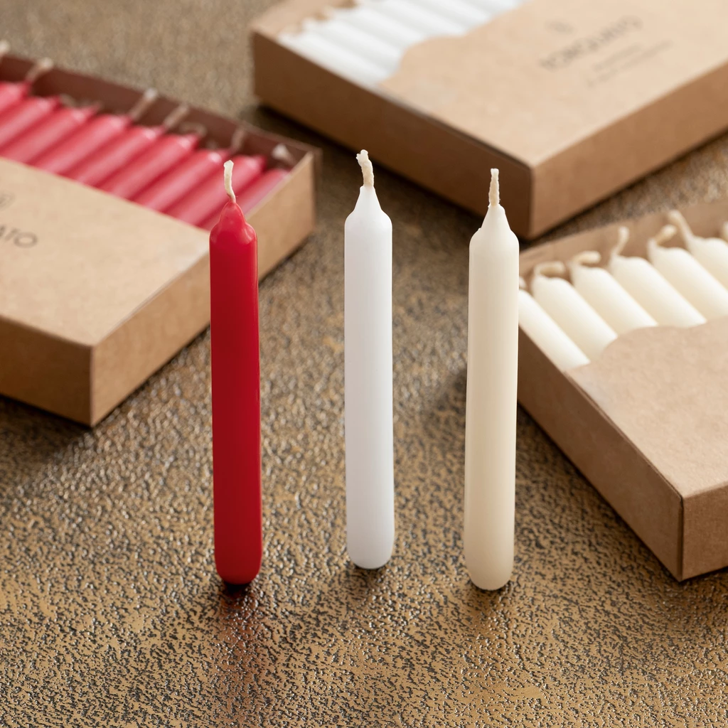 Christbaumkerzen aus Paraffinwachs 11 cm Ø 1,2 cm Weiß 20er-Set