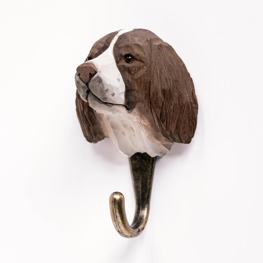 Handgeschnitzter Kleiderhaken Springer Spaniel
