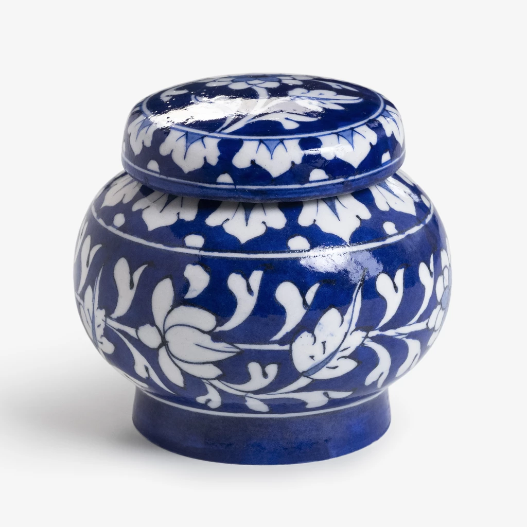 Deckelgefäß Blue Pottery