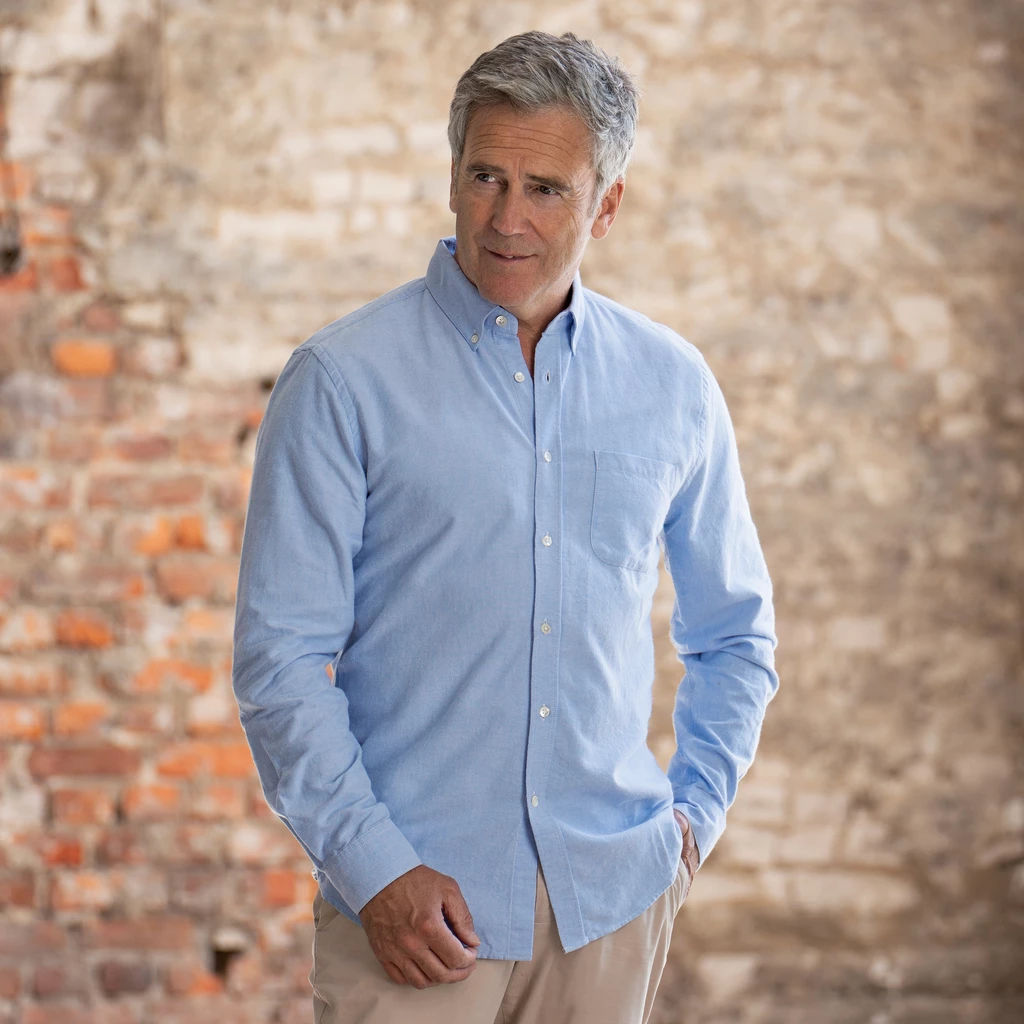 Portuguese Flanellhemd Hellblau