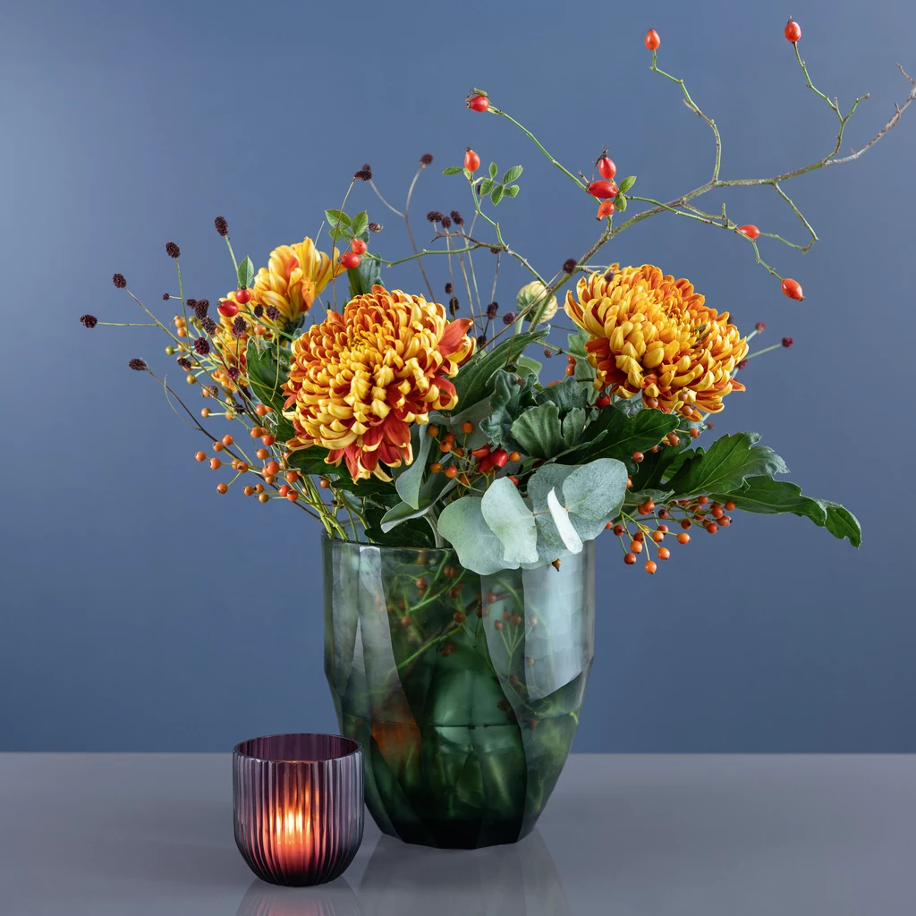 Vase Trapano Moosgrün