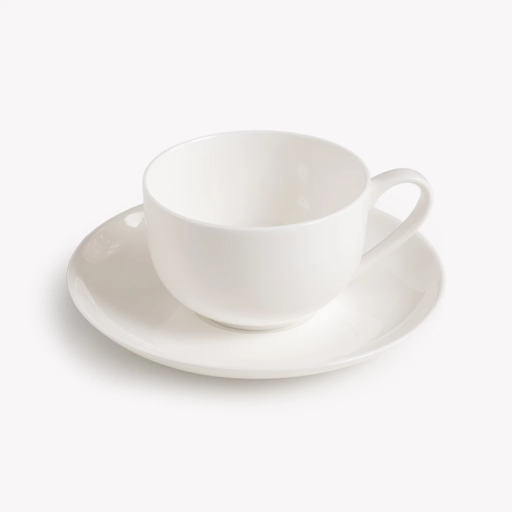 Frühstückstasse mit Untertasse Fine Bone China 2er-Set