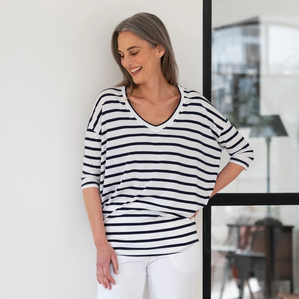 Sunday in Bed X Torquato Pyjamashirt Hazel Weiß/Midnight S