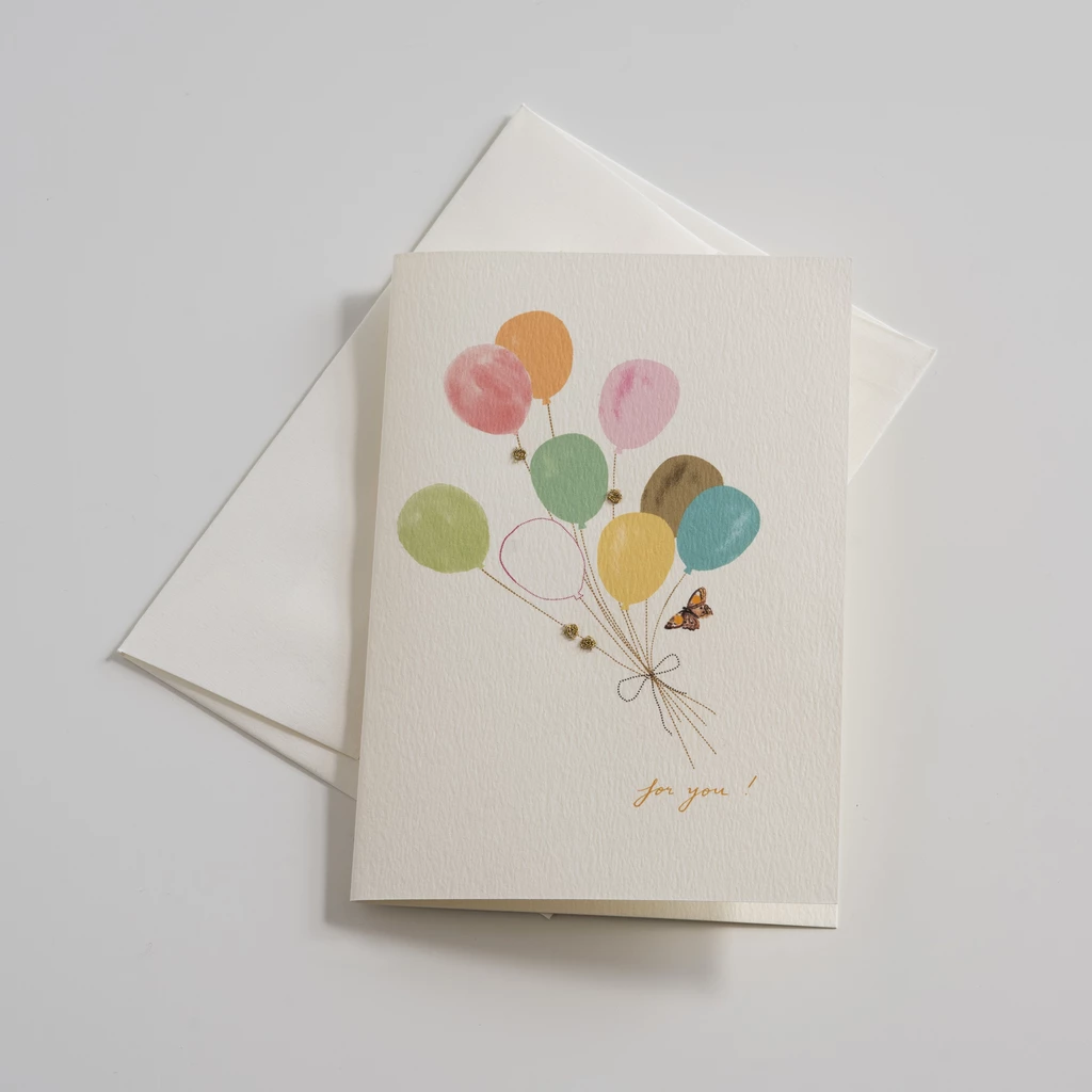 Bestickte Glückwunschkarten Luftballons