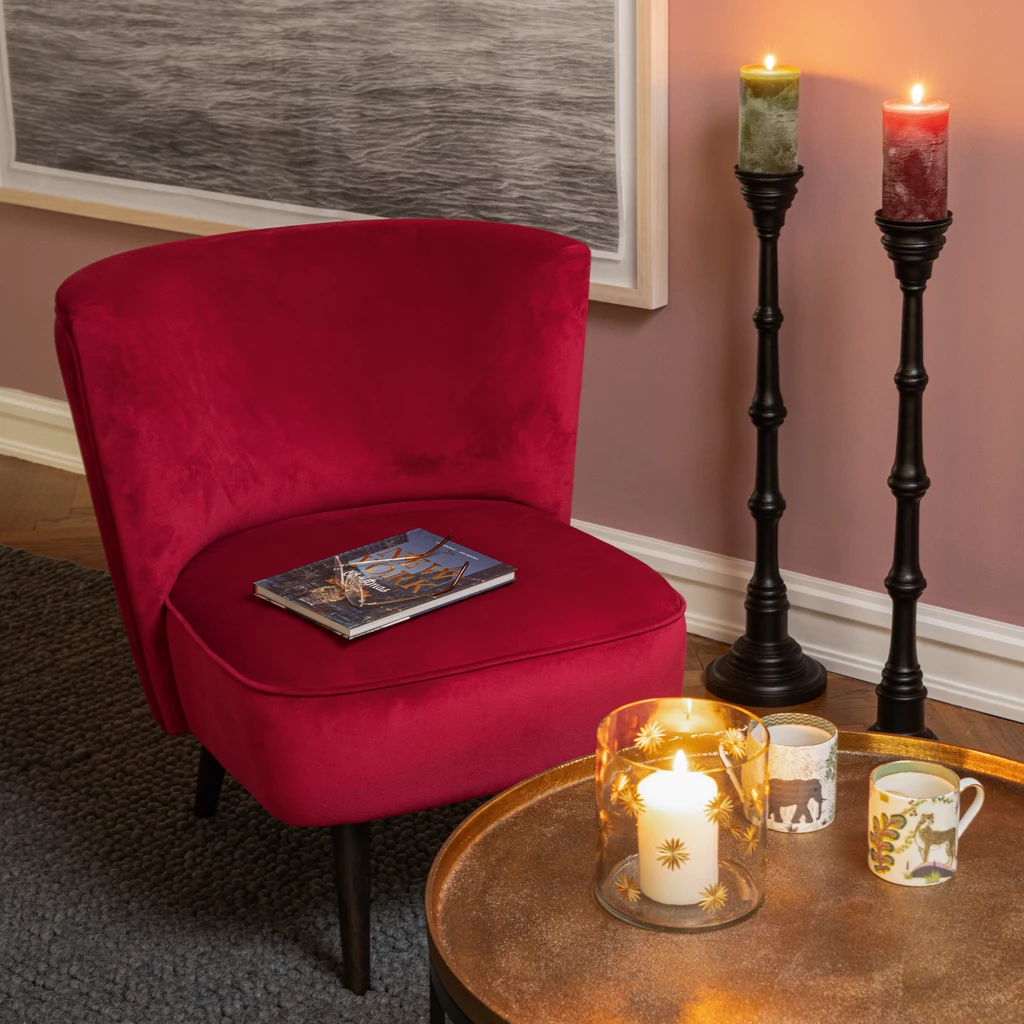 Midcentury Sessel Kopenhagen Ruby Velvet