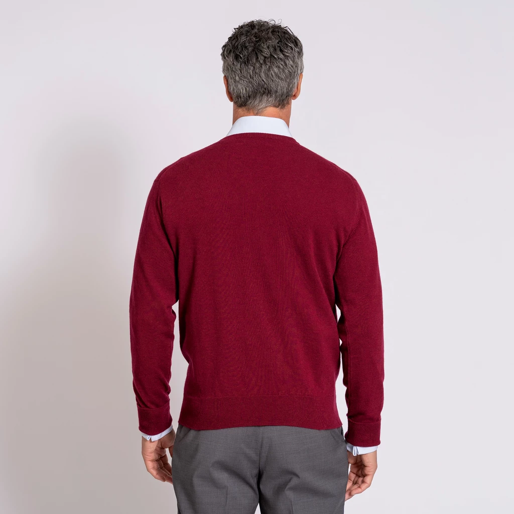 William Lockie X Torquato V-Ausschnitt Kaschmir Claret 52