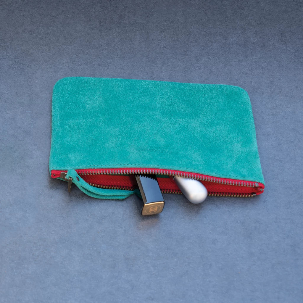 Leder-Pouch Klein Grün