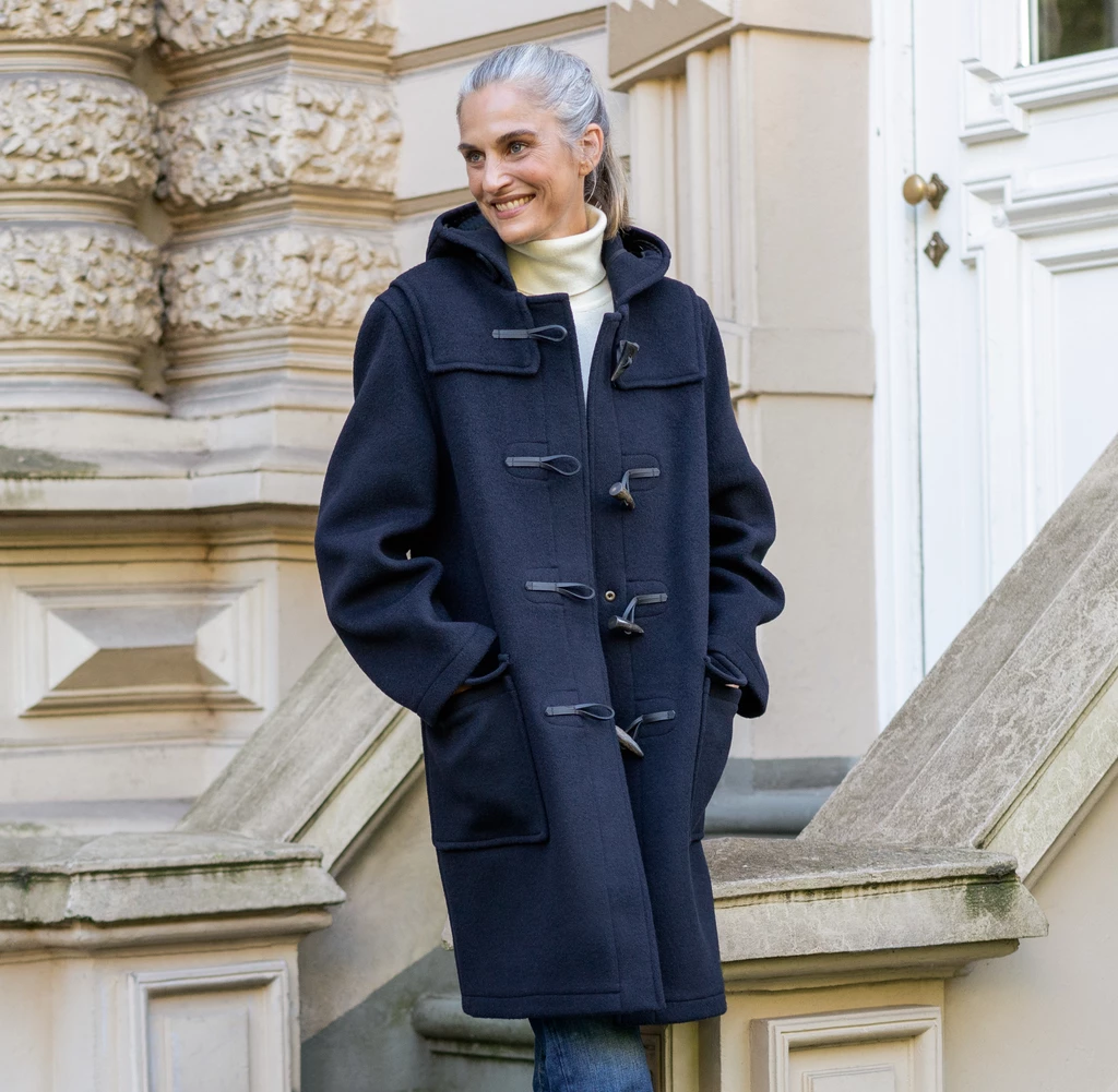 Gloverall Dufflecoat Damen Camel / Buchanan Tartan M