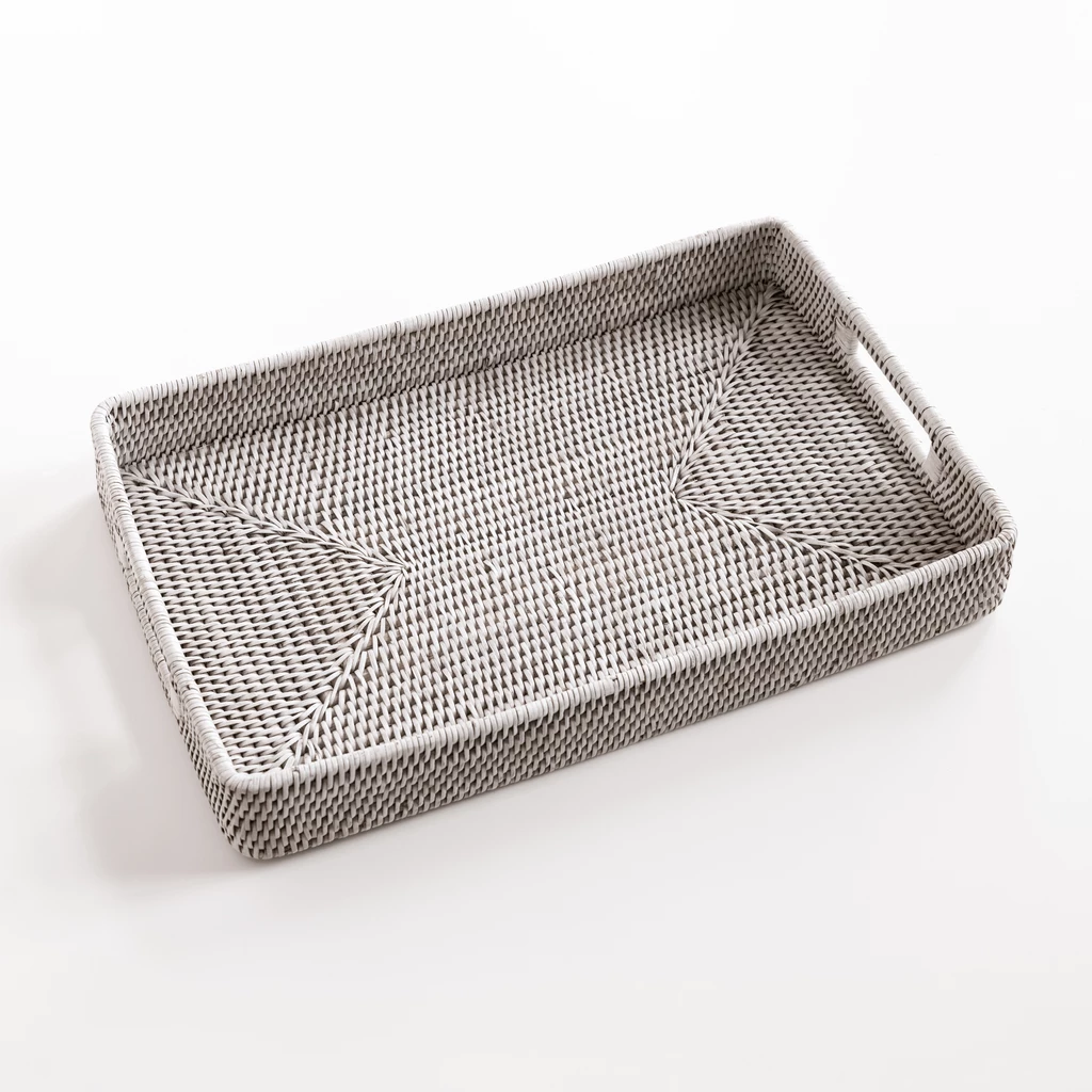 Tablett Rattan Hell