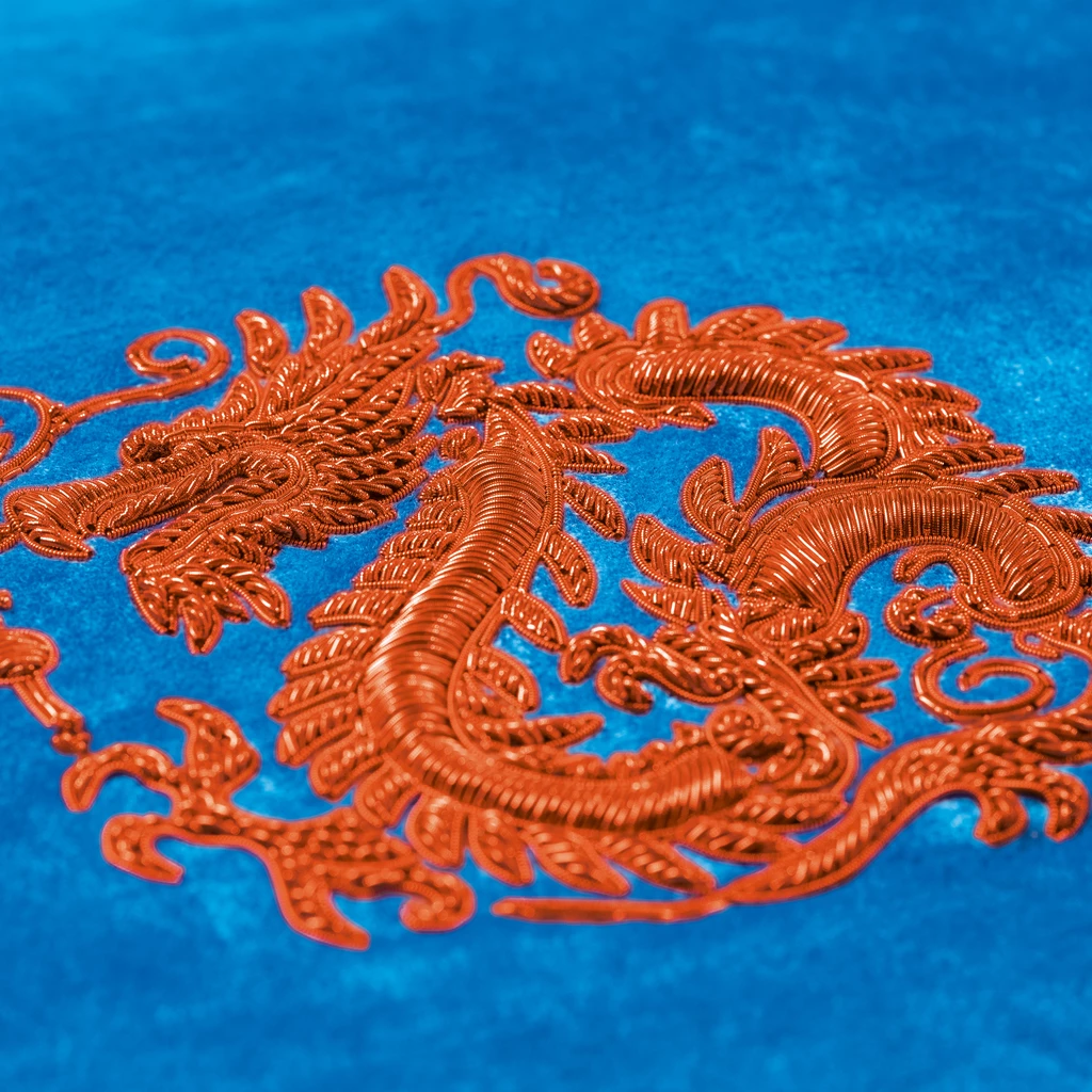 Samtkissen Drache Orange