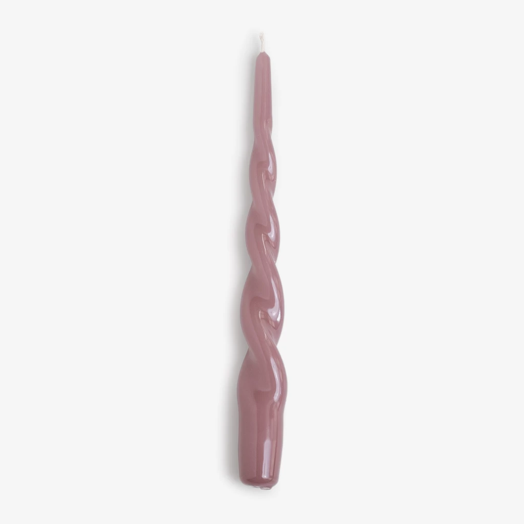 Lackkerzen Twist 24 cm Ø 2,2 cm Altrosa 4er-Set