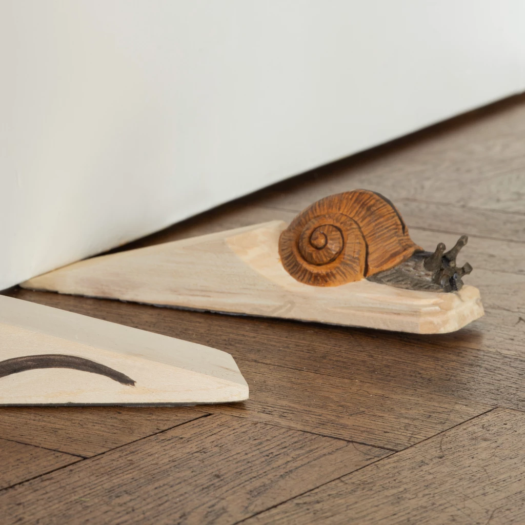 Handgeschnitzter Türstopper Schnecke