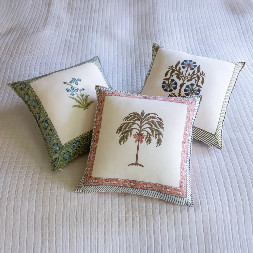 Kissen Blockprint Dahlia Boota