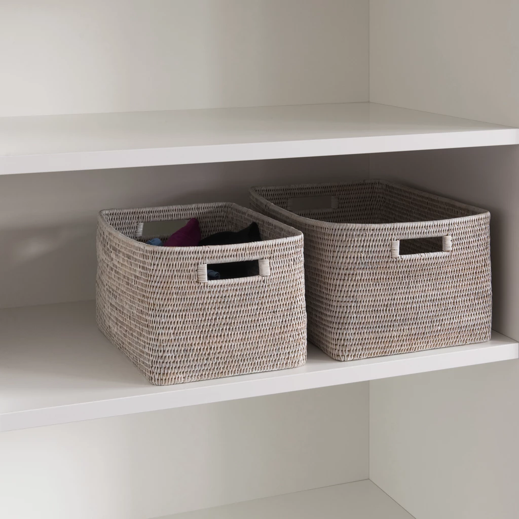 Rattan Schrankkörbe 2er-Set