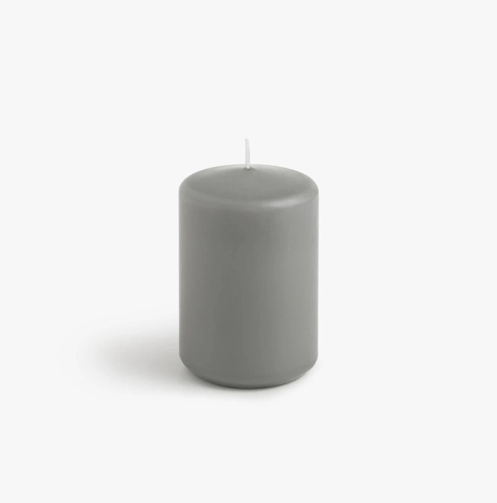Stumpenkerzen Lys 10 cm Ø 5,8 cm Grau 4er-Set