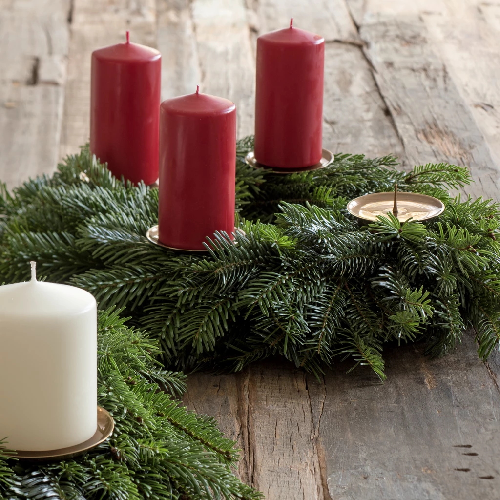 4 Messingkerzenhalter für Adventskranz Klein
