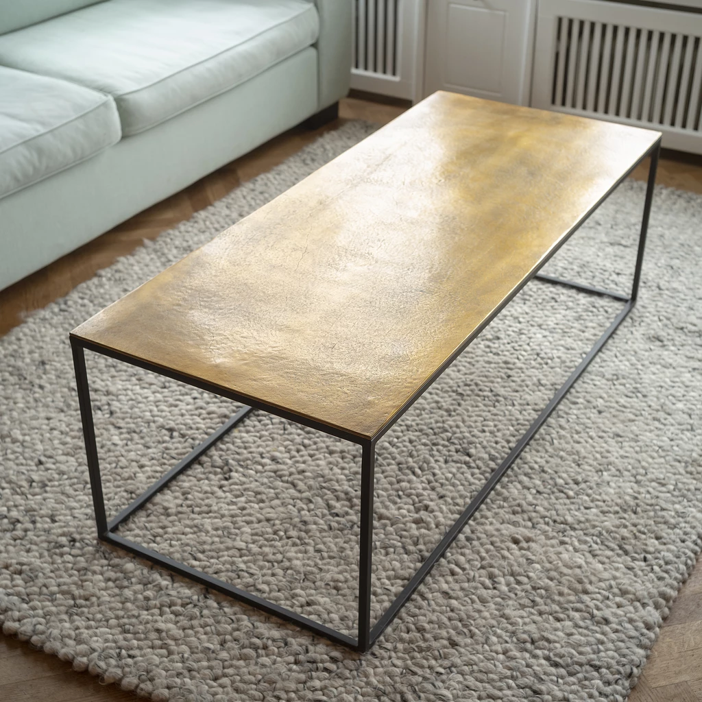 Couchtisch Madras 140 x 58 cm Bronzegold