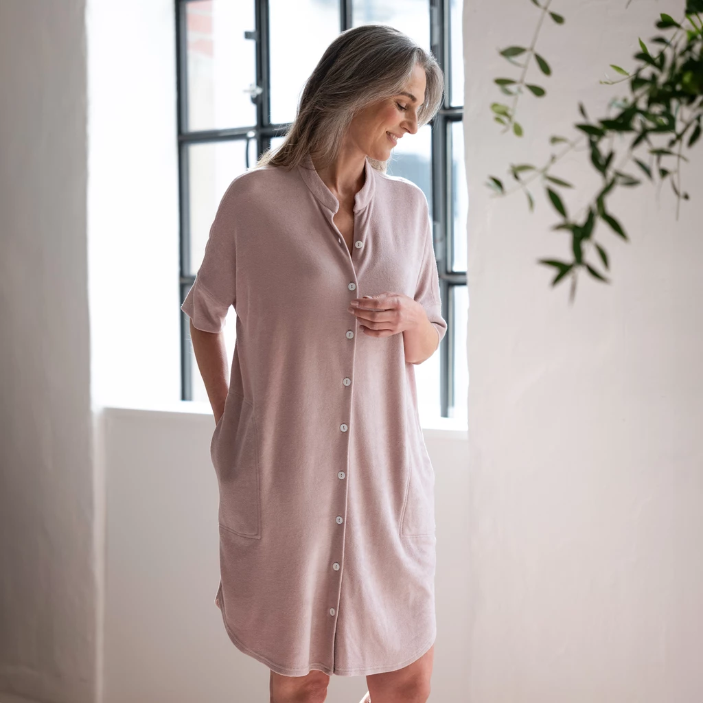 Sunday in Bed X Torquato Kleid Rania Frottee Powder M