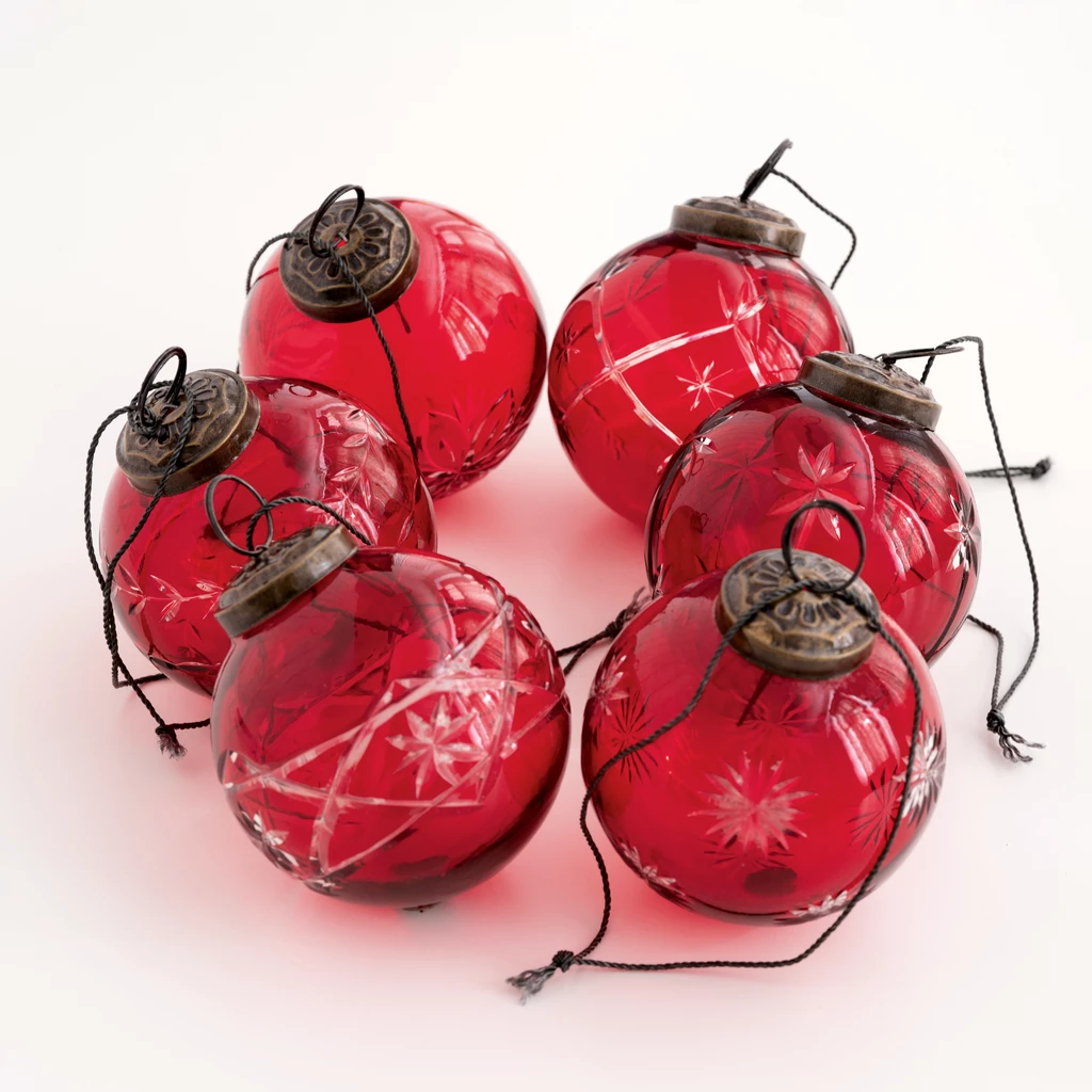 Christbaumkugeln Andalus Rot 6er-Set