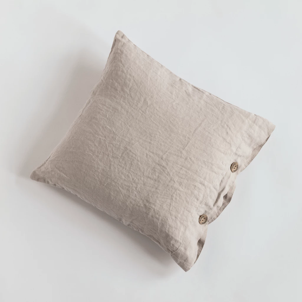 Leinenbettwäsche Stonewashed Louredo Beige 40 x 40 cm