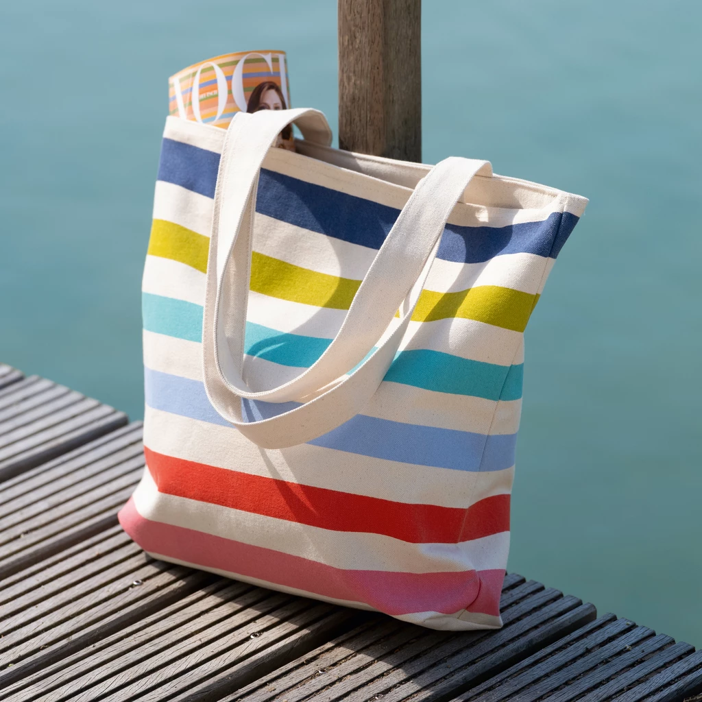 Canvas Tote Bag Coastal Stripes