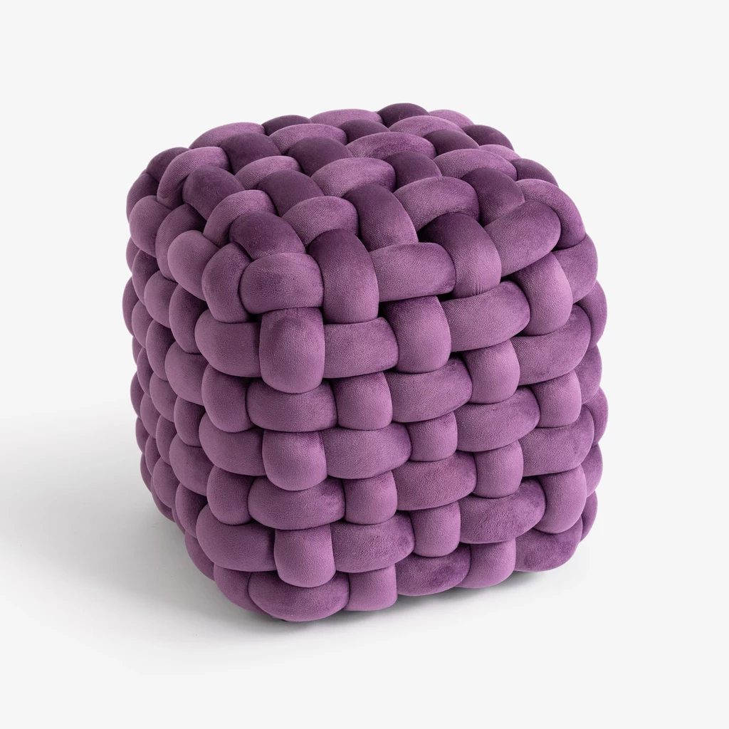 Samtpouf Knot Lila