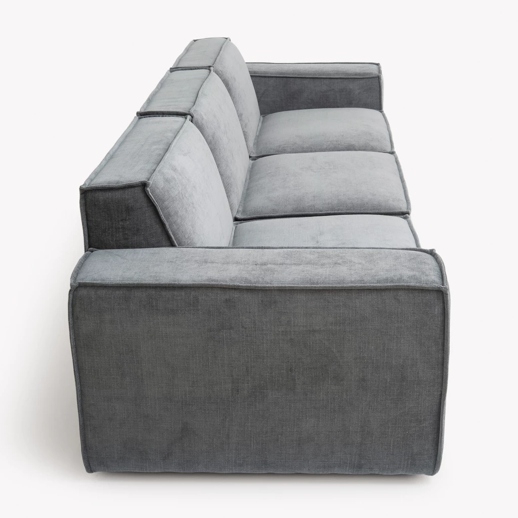 Modulares Sofa Estrade 4-Sitzer Kieselgrau